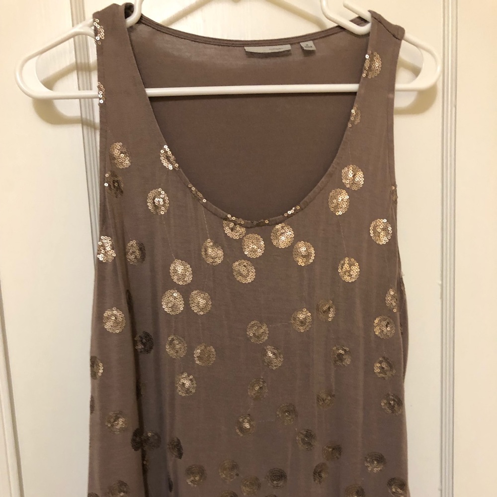 Sequin polka dot tank with gold sequin detail